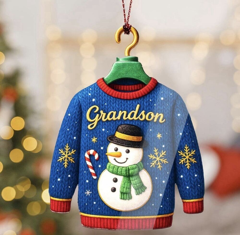 Grandson Christmas Ornament Holiday Decor – Snowman